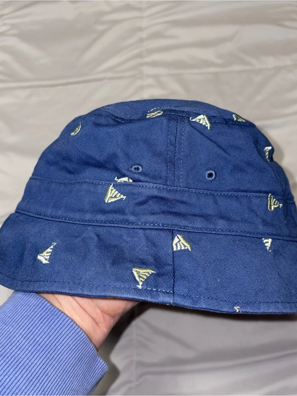 L.L.Bean Bucket Hat Blue Sailboat Embroidered Women’s